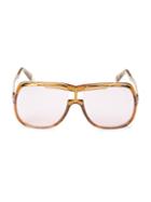 Tom Ford 62mm Curved Shield Sunglasses