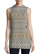 Romeo & Juliet Couture Geometric Patterned Top