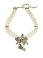 Heidi Daus Budding Bloom Faux Pearl Crystal Flower Pendant Necklace