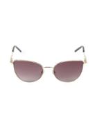 Karl Lagerfeld Paris 55mm Goldtone Cateye Sunglasses