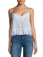 French Connection Polly Pleated Cropped Tank Top