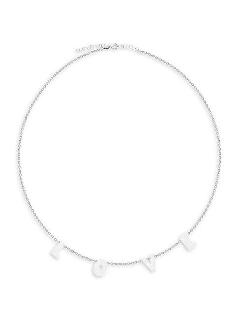 Gabi Rielle Get Personal Sterling Silver & Mother-of-pearl Love Necklace