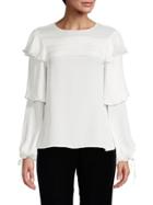 Parker Finch Tiered-sleeve Silk Blouse