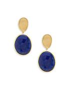 Marco Bicego Lunaria Lapis And 18k Yellow Gold Double Drop Earrings