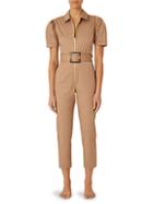 Weworewhat Belted Puff-sleeve Jumpsuit