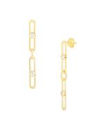 Chloe & Madison 14k Goldplated Sterling Silver & Crystal Paper Clip Drop Earrings