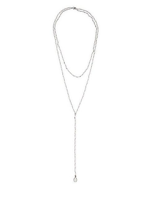 Adornia Fine Jewelry Moonstone And Silver Double Layer Lariat Necklace