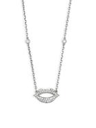Casa Reale 14k White Gold Lips Diamond Pendant Necklace