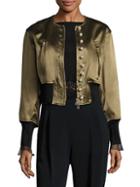3.1 Phillip Lim Pearly Cropped Bomber Jacket
