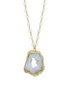 Panacea White Crystal Stone Pendant Necklace
