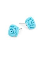 Alanna Bess Turquoise & Sterling Silver Flower Stud Earrings