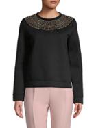 Valentino Embellished Jersey Sweater