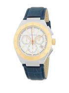 Versace Two-tone Leather-strap Stainless Steel Analog Watch
