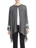 Cullen Fringed Cashmere Poncho Wrap