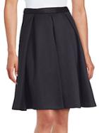 Saks Fifth Avenue Red Solid Pleated Skirt