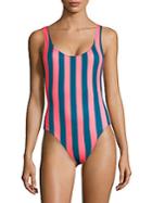 Solid And Striped One-piece Striped Swimsuit
