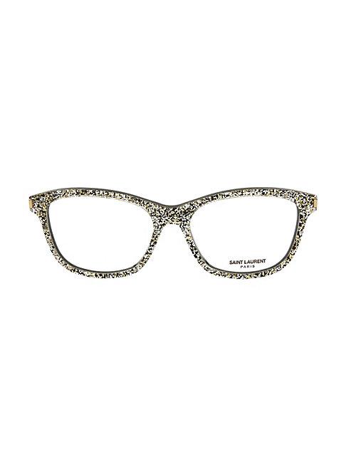 Saint Laurent Core 52mm Glitter Rectangular Optical Glasses