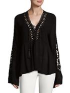 Allison New York Embroidered Sleeve Top