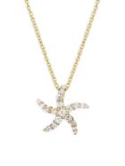 Effy 14k Yellow Gold & Diamond Starfish Pendant Necklace