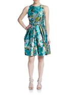 Carmen Marc Valvo Collection Brocade A-line Dress