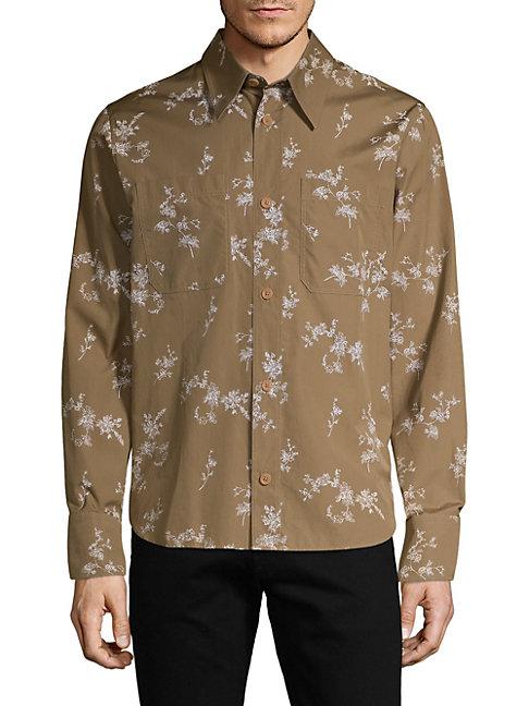 Helmut Lang Floral Cotton Long-sleeve Shirt