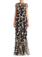 Alice + Olivia Aaliyah Embroidered Gown