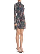 Rebecca Taylor Faded Floral Fit-&-flare Dress