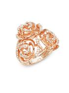 Effy Diamond & 14k Rose Gold Solid Fill Statement Ring