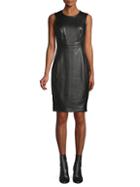 Calvin Klein Collection Faux Leather Sheath Dress