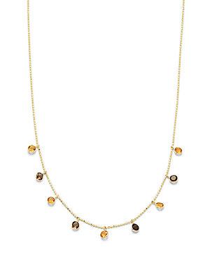 Saks Fifth Avenue Smoky Quartz & 14k Yellow Gold Chain Necklace