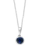 Effy Royale Bleu Sapphire And 14k White Gold Pendant Necklace