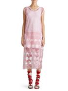 Burberry Floral Embroidered Sleeveless Tulle Dress