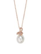 Saks Fifth Avenue 14k Rose Gold 10-11mm Oval South Sea Pearl & Diamond Pendant Necklace