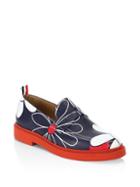 Thom Browne Floral Print Leather Loafers