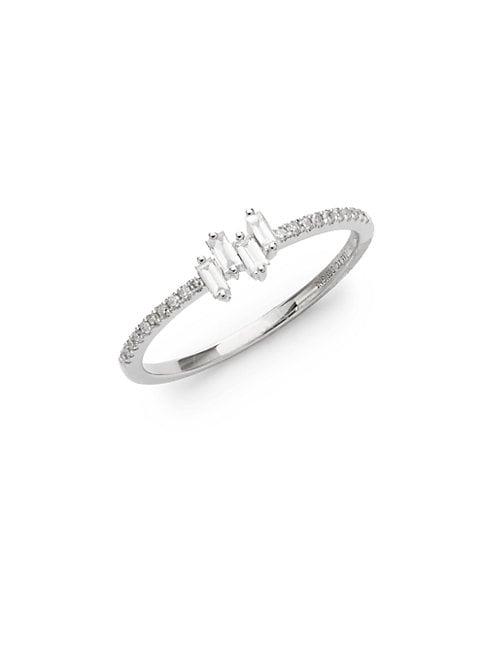 Kc Designs 14k White Gold & Baguette Diamond Mosaic Ring