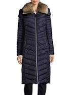 Marc New York By Andrew Marc Quilted Faux Fur Collar Coat