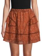 Q & A Embroidered Mini Skirt