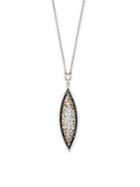 Plev Diamond & 18k White Gold Border Eclipse Pendant Necklace