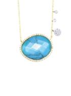 Meira T 14k Yellow Gold Turquoise & Diamond Pendant Necklace