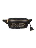 Moschino Quilted & Studded Logo Belt Bag
