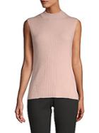 St. John Ribbed Cashmere Top