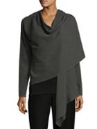 Eileen Fisher Angle Front Wool Wrap Cardigan