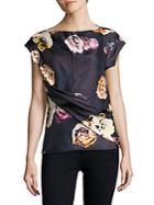 Max Mara Floral Ruched-front Top