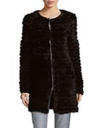 Adrienne Landau Knitted Rabbit Fur Coat