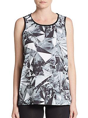Marc New York By Andrew Marc Performance Abstract-print Mixed Media Tank