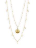 Alanna Bess Freshwater Pearl & Coin Pendant Layered Necklace