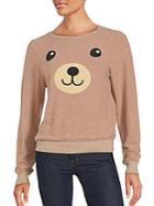 Wildfox Long Sleeve Bear Graphic Sweatshirt