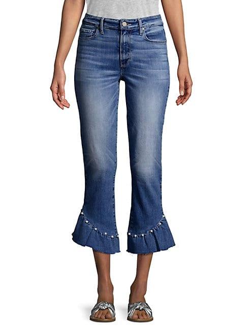 Paige Jeans Hoxton Embellished High-rise Cropped Jeans