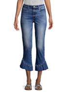 Paige Jeans Hoxton Embellished High-rise Cropped Jeans