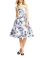 Adrianna Papell Mikado Tea Length Floral Dress